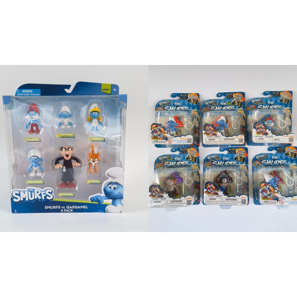การ์ตูนการ์ตูน Smurfs พวงกุญแจนักเรียนสร้างสรรค์ของขวัญรถตุ๊กตาเครื่องประดับกระเป๋าเครื่องประดับ srf