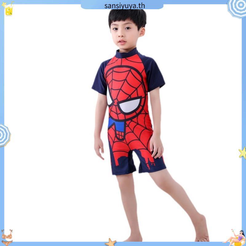 ชุดว่ายน้ําลายการ์ตูน Spiderman Cars Mcqueen