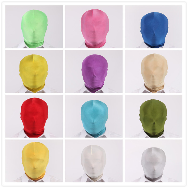 Zentai Tights Performance เครื่องแต่งกาย Hood คอสเพลย์ Monochrome Lycra รวมทุกอย่าง Halloween Hood Z