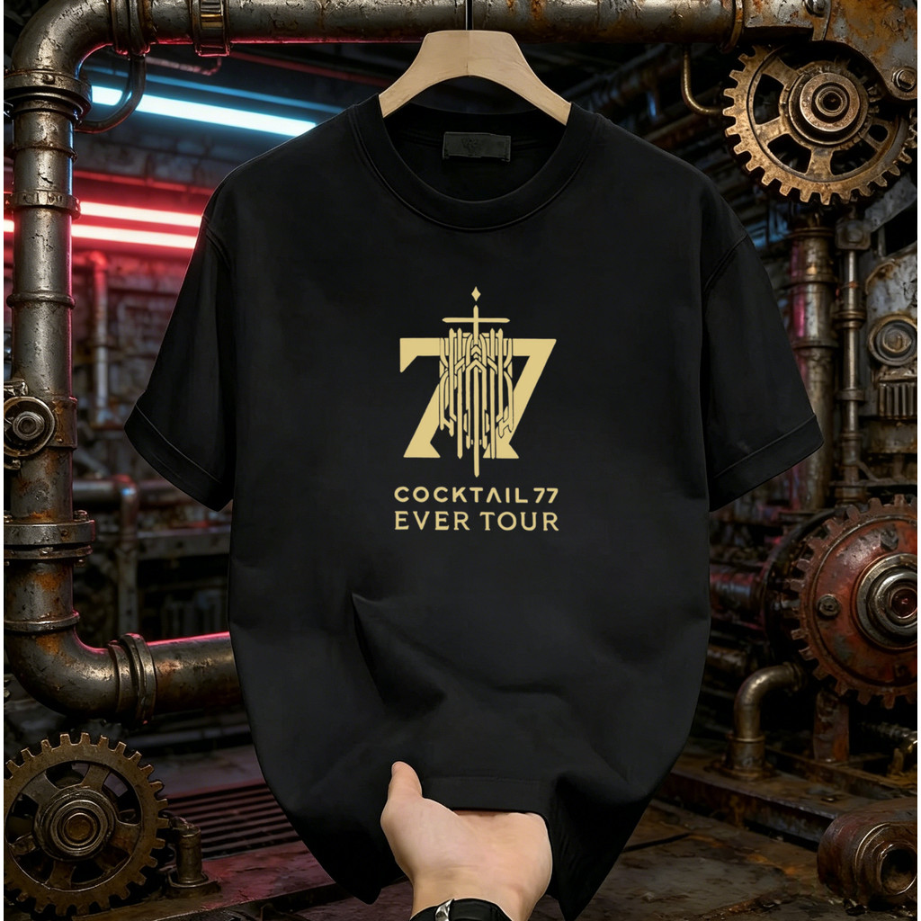 ((จัดส่ง 24 ชั่วโมง) เสื้อยืดแขนสั้น Cocktail 77 Thai Rock Band Tour
