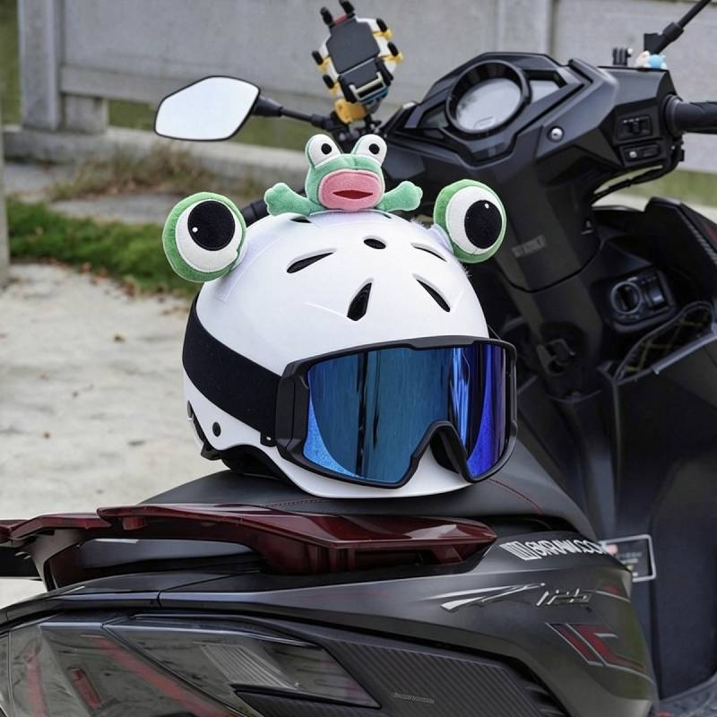 Motorcycle Helmet Decoration Frog Eyes Electric Car Accessories Motorcycle Helmet Decoration Frog Ey
