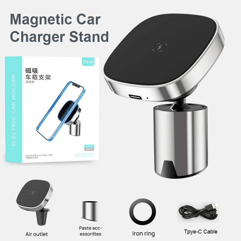 QX 15W Magnetic Wireless Charger ขาตั้งรถสําหรับ Iphone 12 13 Macsafe โลหะรถ Vent Dashboard Mount ผู