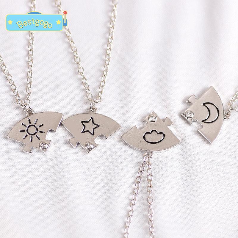 [Bestgogo-t] 4 ชิ้นใหม่รอบ Sun Star Moon จี้ Nelace แฟชั่นเพื่อนที่ดีที่สุดตลอดกาลมิตรภาพ BFF ผู้ชายและผู้หญิง Charm Chokers 2023