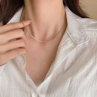 Love2Self X003 Non Tarnish สแตนเลสงูสร้อยคอโซ่ธรรมดาไม่มีสร้อยคอจี้ Chocker