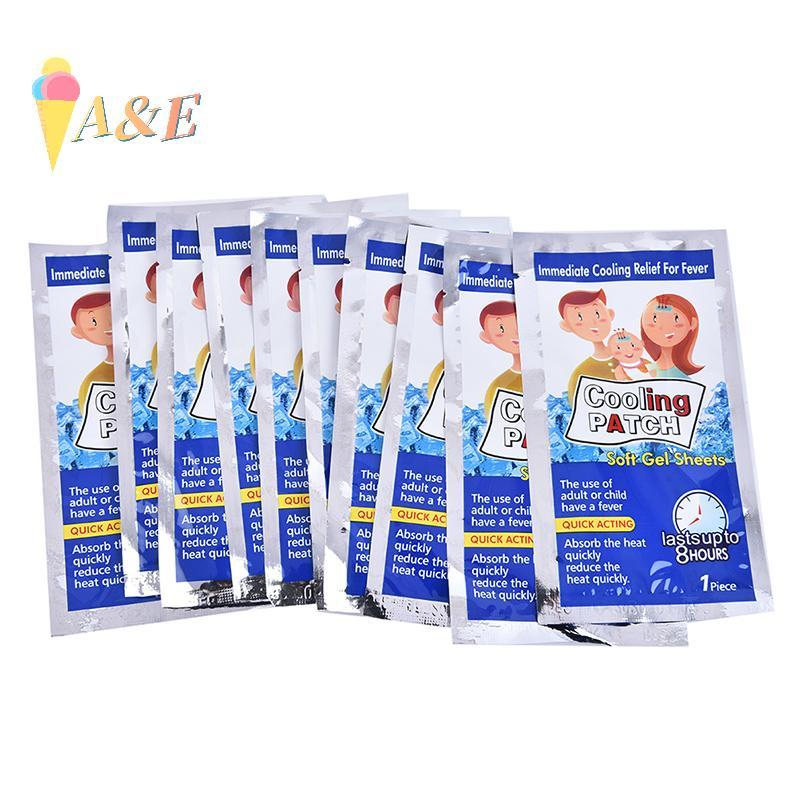 [QIMO] 10 ชิ้น/ถุง Pain Relief Baby Fever Patch นํา Fever Down Cooling Gel สําหรับอาการปวดหัว