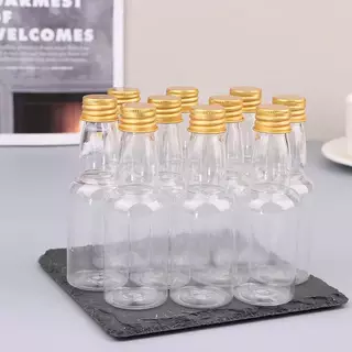 [yingrans] 10 ชิ้น 50 มิลลิลิตร Mini Clear PET รีฟิลขวดไวน์ขนาดเล็กสําหรับงานแต่งงานขวดเหล้าพร้อมฝาปิดสกรูป้องกันการรั่ว TH