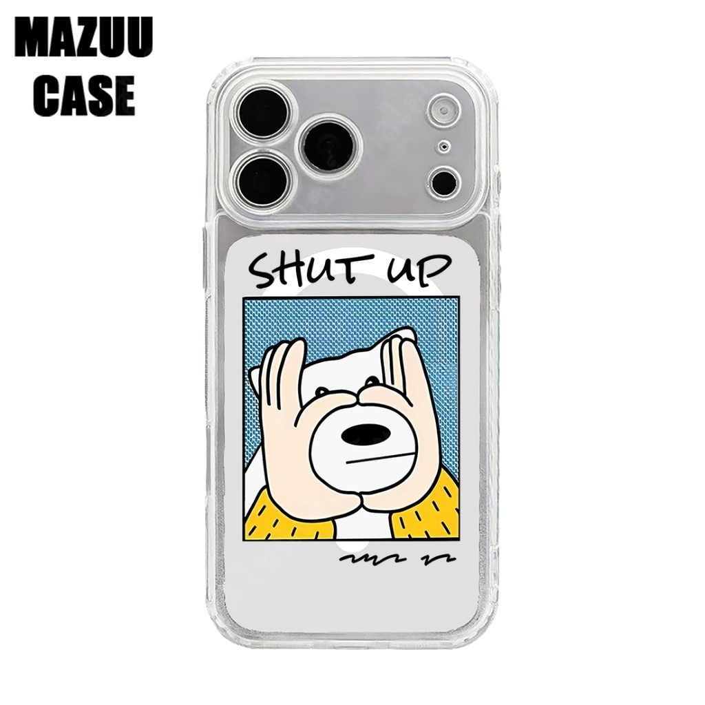 เคสไอโฟน แม่เหล็กใส TPU ครอบเลนส์เต็มตัว ลายข้อความกำลังใจสไตล์คาวาอี้ iPhone 17 16 15 14 13 12 11 Pro Max Plus