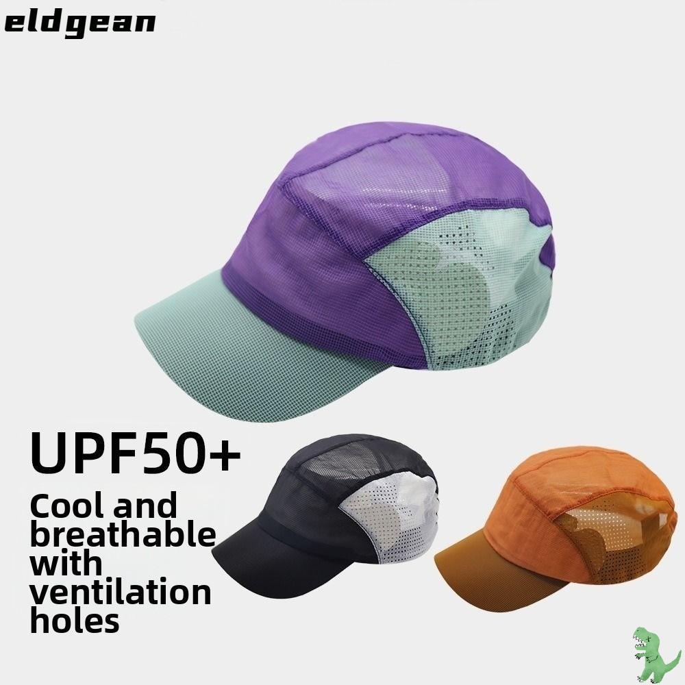 EldjEAN หมวกเบสบอล, หมวกกันแดดแห้งเร็วระบายอากาศได้, การออกแบบปรับได้พับได้ UPF 50+ หมวกกลางแจ้งกลางแจ้งกลางแจ้ง