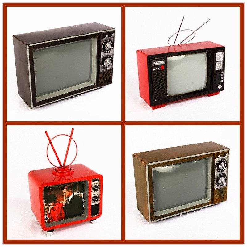 Make Shop เสื้อผ้าแสดง Cafe TV Props รุ่นเก่าตกแต่งดีบุกตกแต่งบ้านหน้าต่าง Retro DO9K