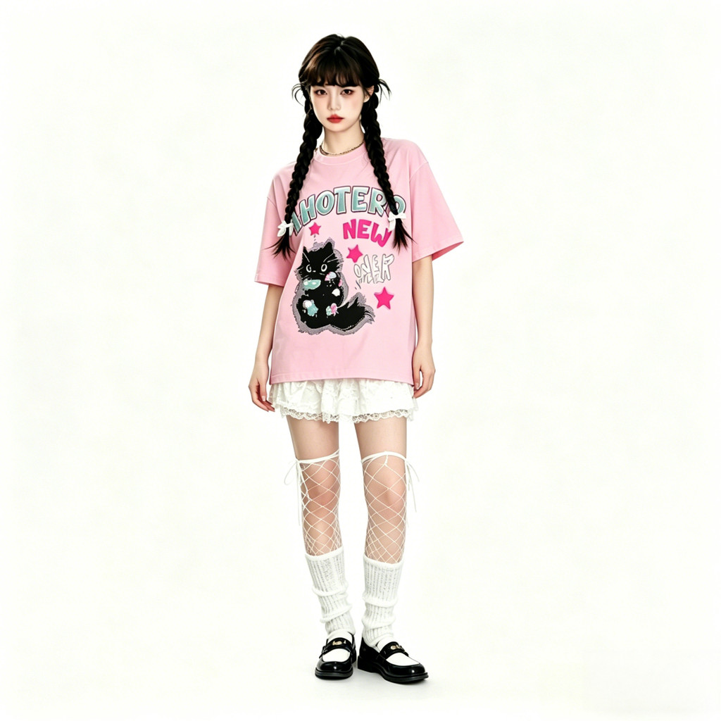 【ส่งจากไทย】เสื้อยืดแฟชั่นผู้หญิง คอกลม แขนสั้น ลายซิลค์สกรีน สวยงาม เสื้อผ้าผู้หญิงคุณภาพสูง สวมใส่สบาย Lady Clothing ราคา ถูกที่สุด ดีลบีเคเค แกลเลอรีภาพที่ 7