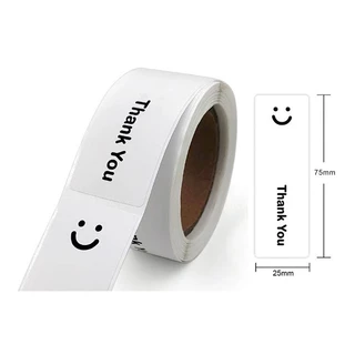LoomLab สติ๊กเกอร์ขอบคุณ ยาว7.5ซม กว้าง2.5ซม สติ๊กเกอร์ติดกล่อง ขนม ติดแก้ว ตกแต่ง sticker thankyou