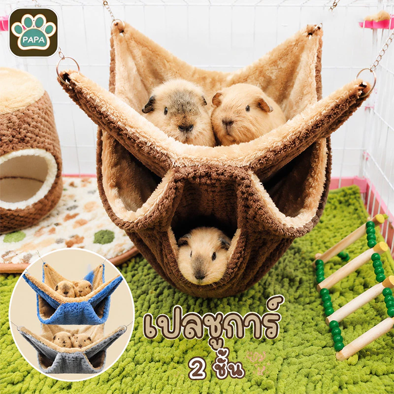 COD เปลชูการ์ เปลกระรอก (ชูก้า, แฮมเตอร์ กระรอก นกเล็ก) เปลคอนโด 2 ชั้น