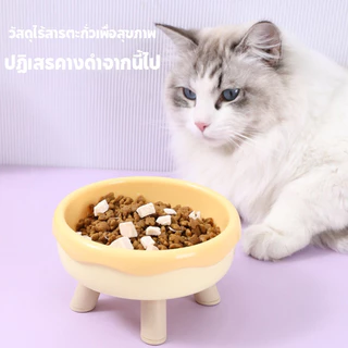 พร้อมส่ง🍩ชามอาหารสัตว์เลี้ยง ชามอาหารแมว 2ชั้นถอดได้ ทรงยกสูง ชามโดนัท น่ารักมาก