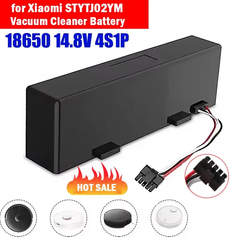 18650 14.8V 98000mAh 4S1P Sweeper แบตเตอรี่สําหรับ Xiaomi Mijia Mi Robot Vacuum-Mop P Sweeping Mopping Robot STYTJ02YM Li-ion แบตเตอรี่