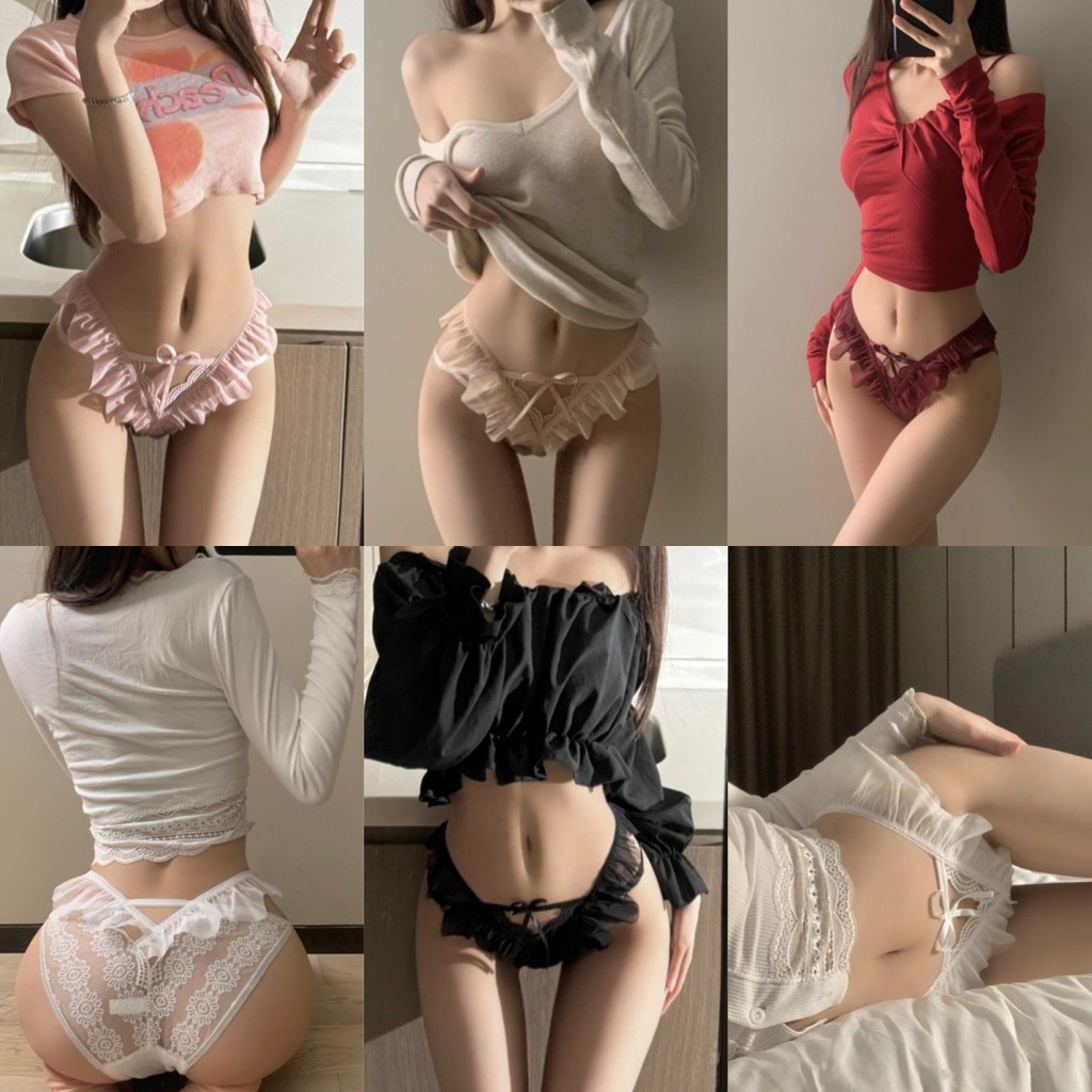 🩷sexy baby🩷ผู้หญิง กกน ลายลูกไม้ คันธนูฉลุลาย ระบายอากาศ มีให้เลือกห้าสี จัดส่งจากประเทศไทย