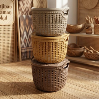 KERANJANG TOPAS + TUTUP KOTAK PENYIMPANAN STORAGE ORGANIZER KERANJANG SERBAGUNA