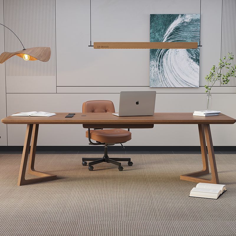 Solid Wood Executive Desk Modern Simple Walnut Office Table Computer Workstation Home Study Furnitur