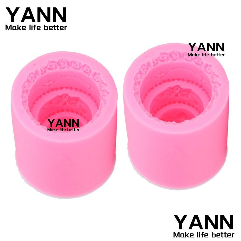 YANN 2 ชิ้นซิลิโคน Fondant Mould,สีชมพู Non Stick Fondant Mould,Fondant & GumวางMouldนุ่มทนทานFondan