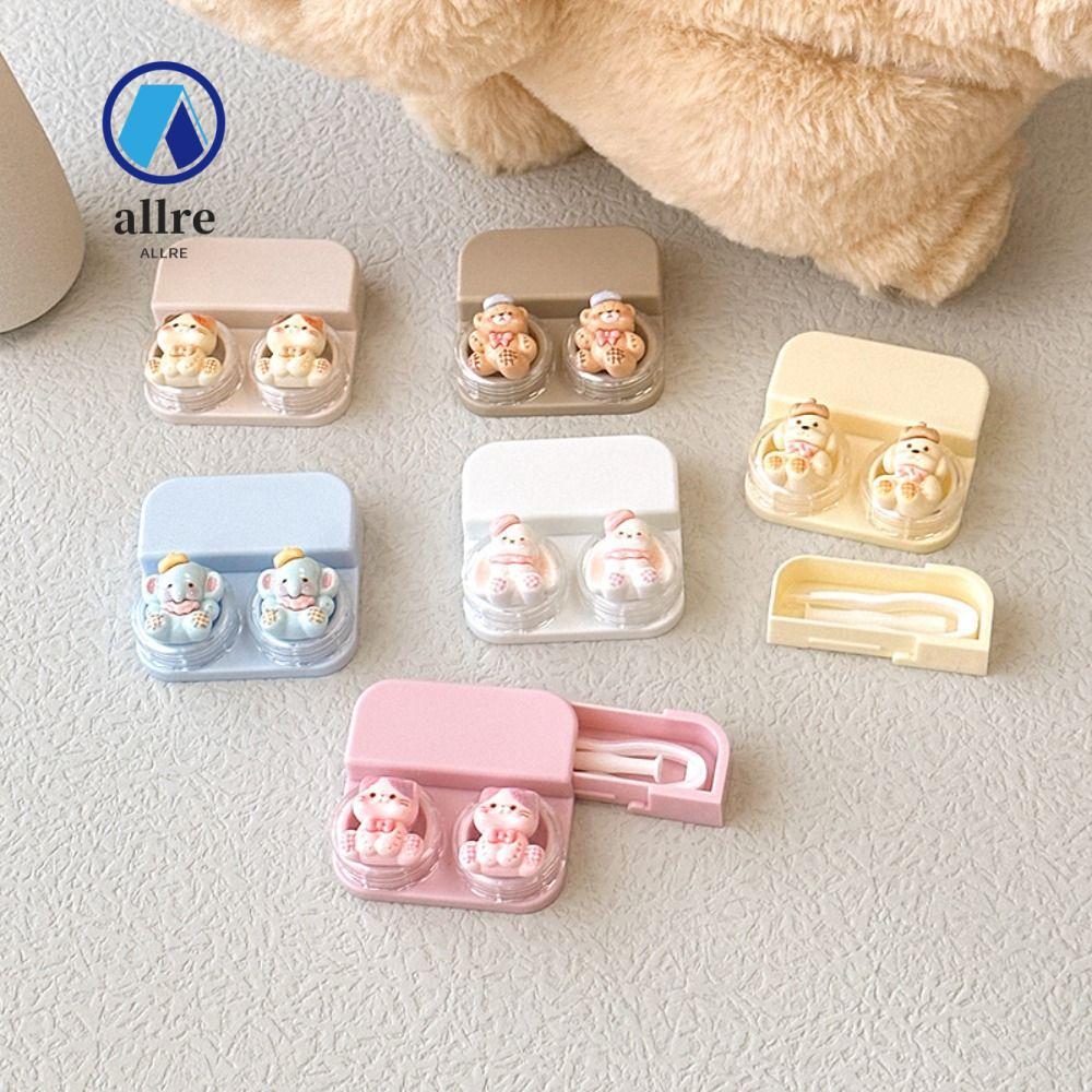 กล่องเก็บคอนแทคเลนส์ ALLRE สไตล์การ์ตูน ทำจากพลาสติกABS ออกแบบมาเพื่อความสะดวกในการพกพา และใช้งานทุก