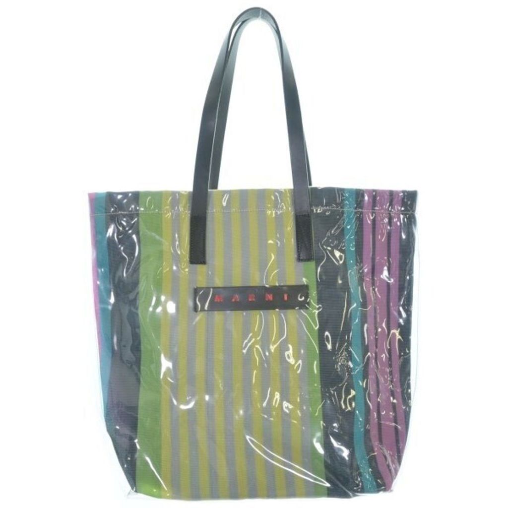 Marni Tote Bag Purse Gray Navy Yellow 2108425G0351 Used