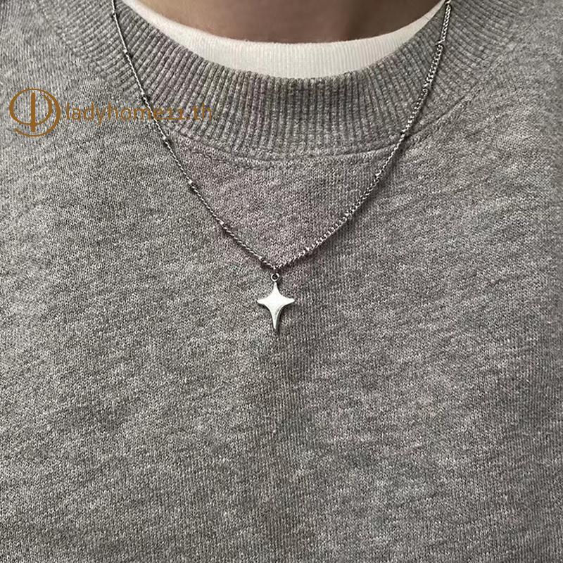 ONELADY Insสไตล์อินเทรนด์Star Choker Nelaceจี้Ne Chainเสื้อกันหนาวสําหรับผู้หญิงผู้ชายแฟชั่นเครื่องประดับอุปกรณ์เสริมTH
