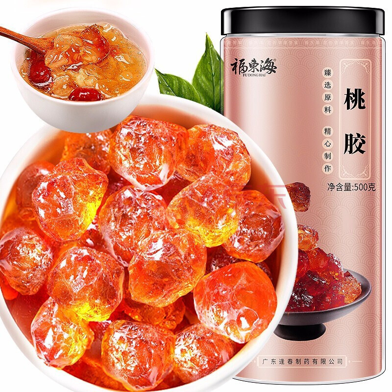 现货热卖福东海桃胶500克/罐云南桃胶拉丝养生甜品代餐桃浆桃花泪Fudonghai Peach Gum, 500g per can, Yunnanorigin peach gum20260512