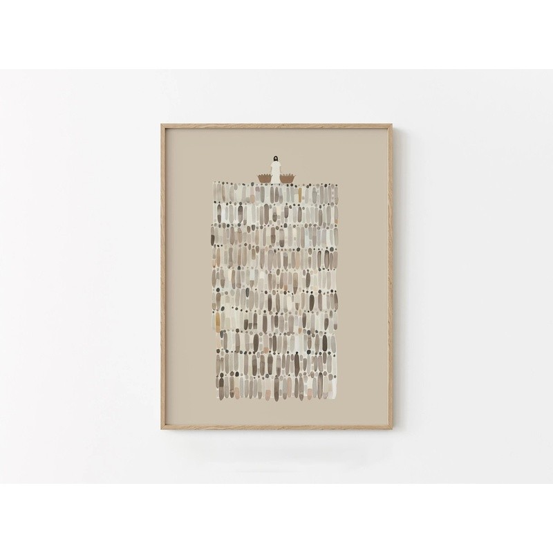 Minimalistic Jesus Feeds 5000 Sketch Print 5 Loaves of Bread 2 Fish Feeding the 5000 Jesus Bible Wal