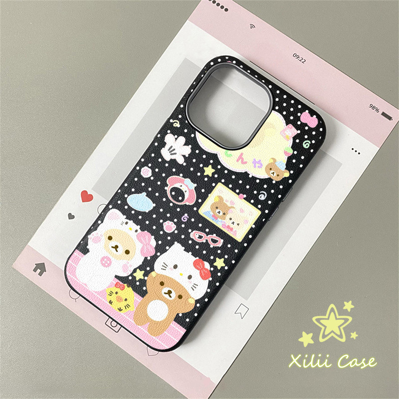 เคสผิวหนัง ลายมีโลดี้ ริลัคคุมะ คู่รัก น่ารัก สไตล์ฮิต สำหรับiPhone 16 11 17 13 AIR 14 15 12 Pro Max 15 16 Plus XR X ราคา ถูกที่สุด ดีลบีเคเค แกลเลอรีภาพที่ 4