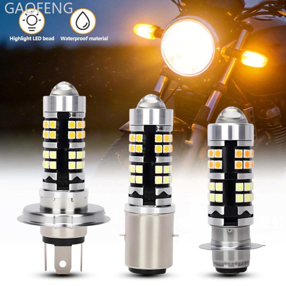 GAOFENG H4 BA20D P15D ไฟหน้ารถจักรยานยนต์ LED Spot Light ไฟหน้าโปรเจคเตอร์เลนส์หลอดไฟมอเตอร์ไซด์ Dua