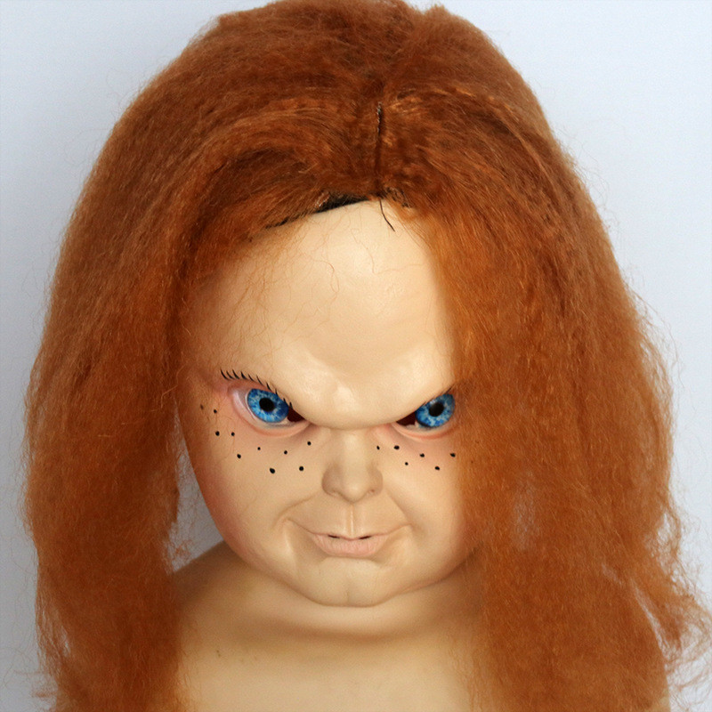 Ghost Doll Reincarnation Movie Prop Chucky Doll Latex Mask Halloween Bar Party Mask สยองขวัญ Ghost H