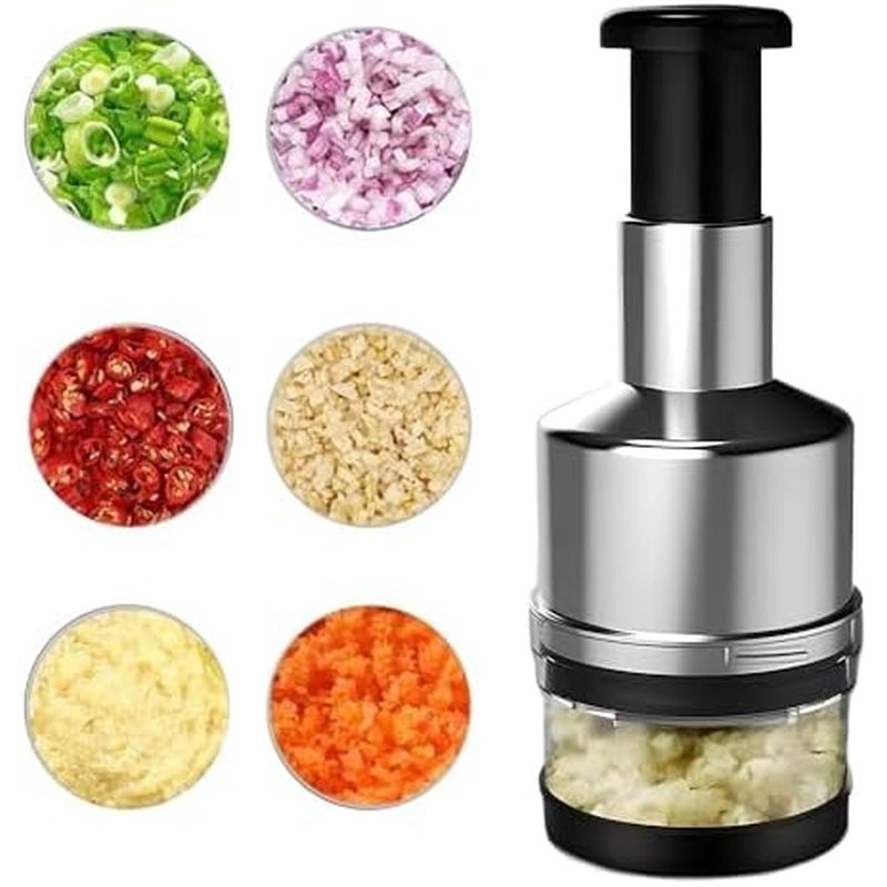 Stainless Steel Garlic Press Easy Clean Disassemble Push-Type Garlic Press Cut Garlic Carrots Meat M