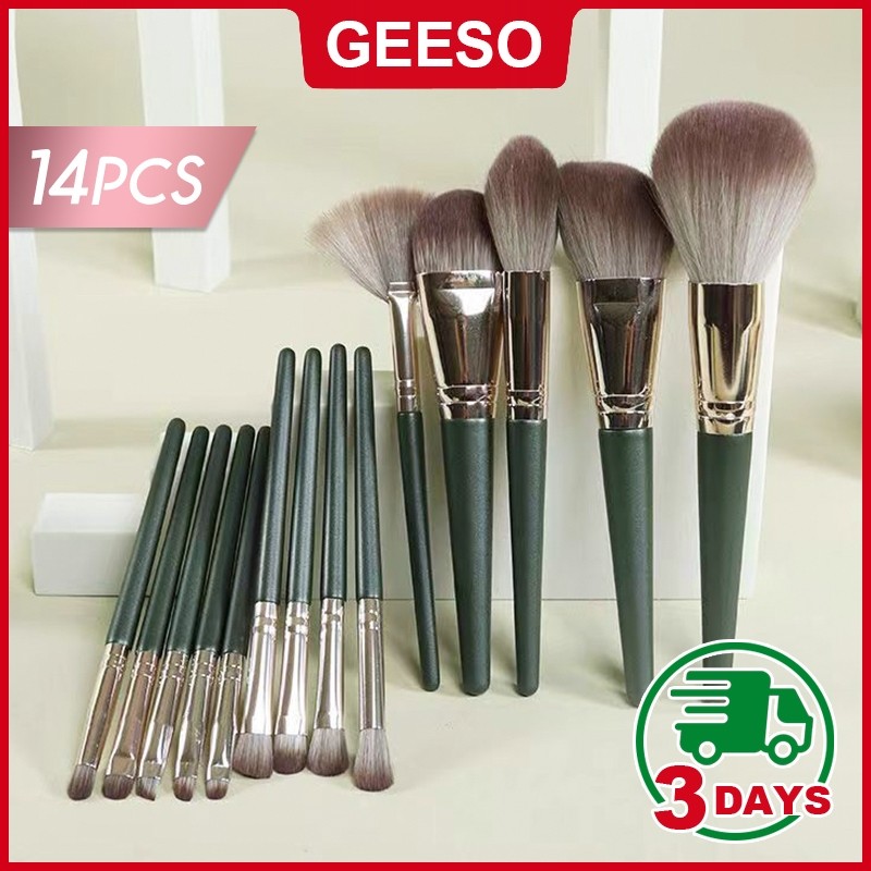 XQ GEESO 14Pcs Make Up Brush Set แปรงแต่งหน้า14ชิ้น เซ็ตแปรงแต่งหน้า​​ แปรงแต่งหน้า อุปกรณ์แต่งหน้า 