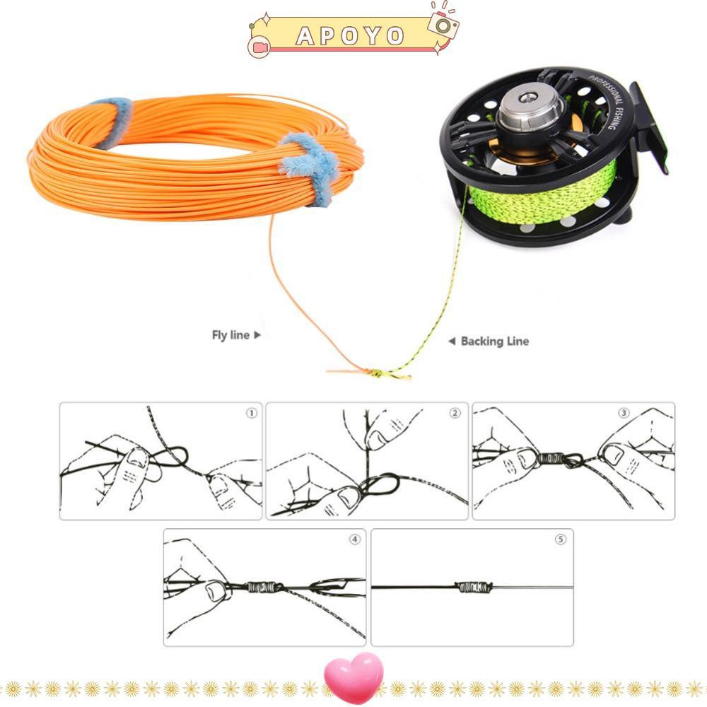 APOYO Fly สายตกปลา, ไนลอน 100FT ลอย Fly สายตกปลา, ทนทาน 3wt 4wt 5wt 6wt 7wt 8wt หลายสี Fly Line Stre