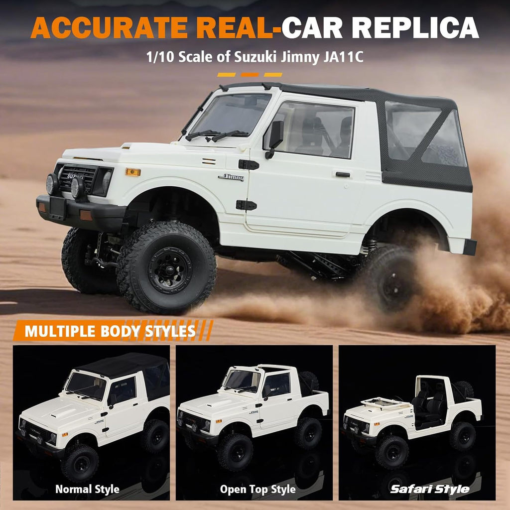 Inสต็อก HiPoRC WPL C74-1 1/10 2.4G 4WD RTR SUZUKI JIMNY Cabriolet RC รถ Crawler รุ่นของเล่น Proporti