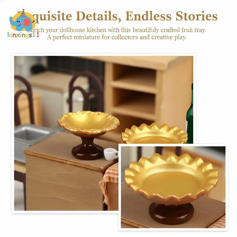 LAN Miniature ถาดใส่ผลไม้เครื่องประดับ 1PCS ตุ๊กตาจําลองเค้ก Pastry จานสําหรับ Home Display ฉาก TH
