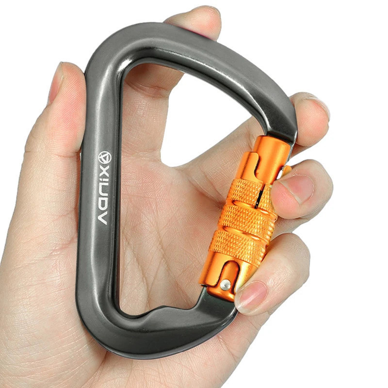 30kN ล็อค Carabiner Heavy Duty D-Shaped Carabiners Rock Climbing Carabiner สําหรับ Rock Climbing Rappelling และ Mountaineering