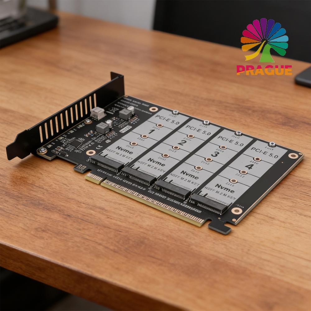 PCIE Express 5.0 Gen5 Gen4 X16 ที่ถอดออกได้ Bifurcation Raid การ์ด 4X NVME M.2 NGFF SSD การ์ดขยาย