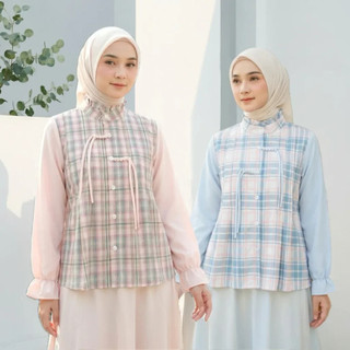 Kemeja Wanita Lengan Panjang  Atasan Retro Wanita 2024