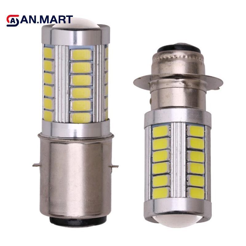 AN.MART 1PC PX15D BA20D LED ไฟตัดหมอกไฟหน้ารถจักรยานยนต์อัตโนมัติ 33 SMD มอเตอร์ไฟหน้า MY