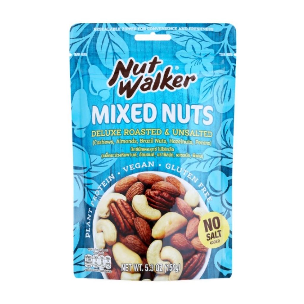 นัทวอล์คเกอร์ มิกซ์นัทไม่เกลือ(Nut Walker Deluxe Mixed Nuts Unsalted 150g.)
