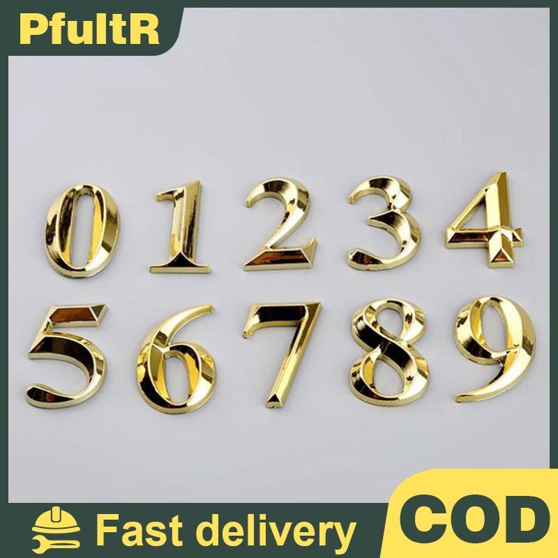 1 ชิ้นความสูง 5 ซม.Golden Home Stier ที่อยู่ประตูป้ายทอง Modern House Number