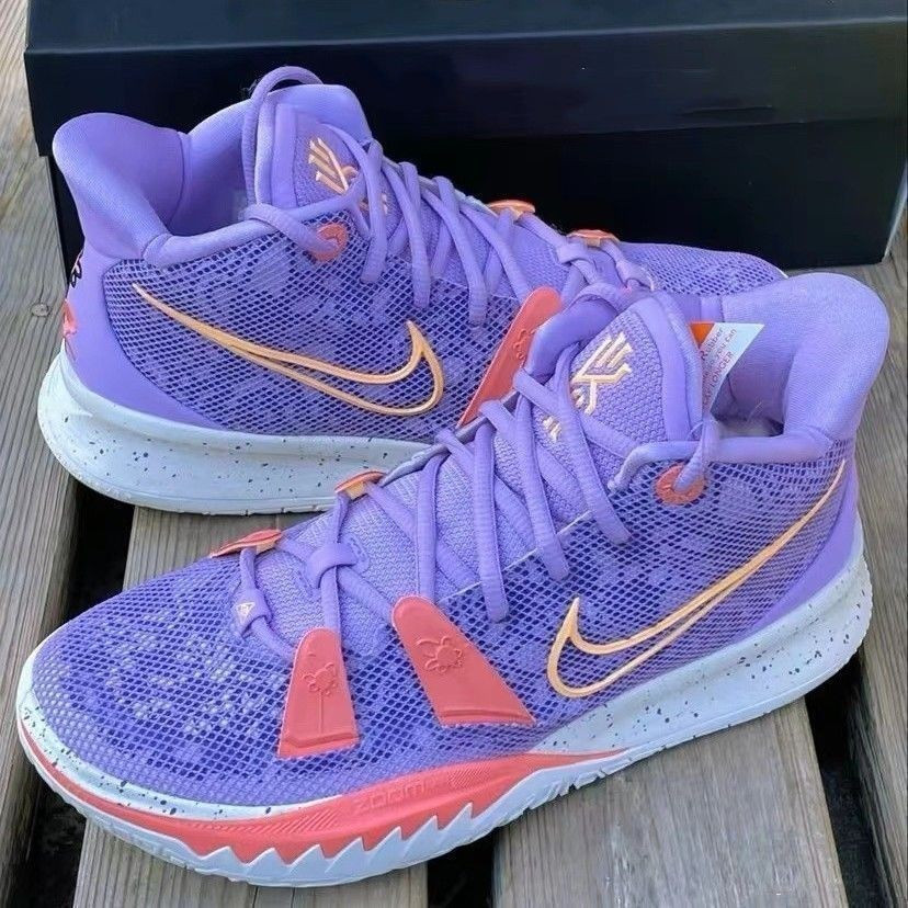 Ew สไตล์ส่วนลด Pure Yuan Irving 7th Generation รองเท้าบาสเก็ตบอลลาเวนเดอร์ kyrie 7EP Low-Top zoom Ai
