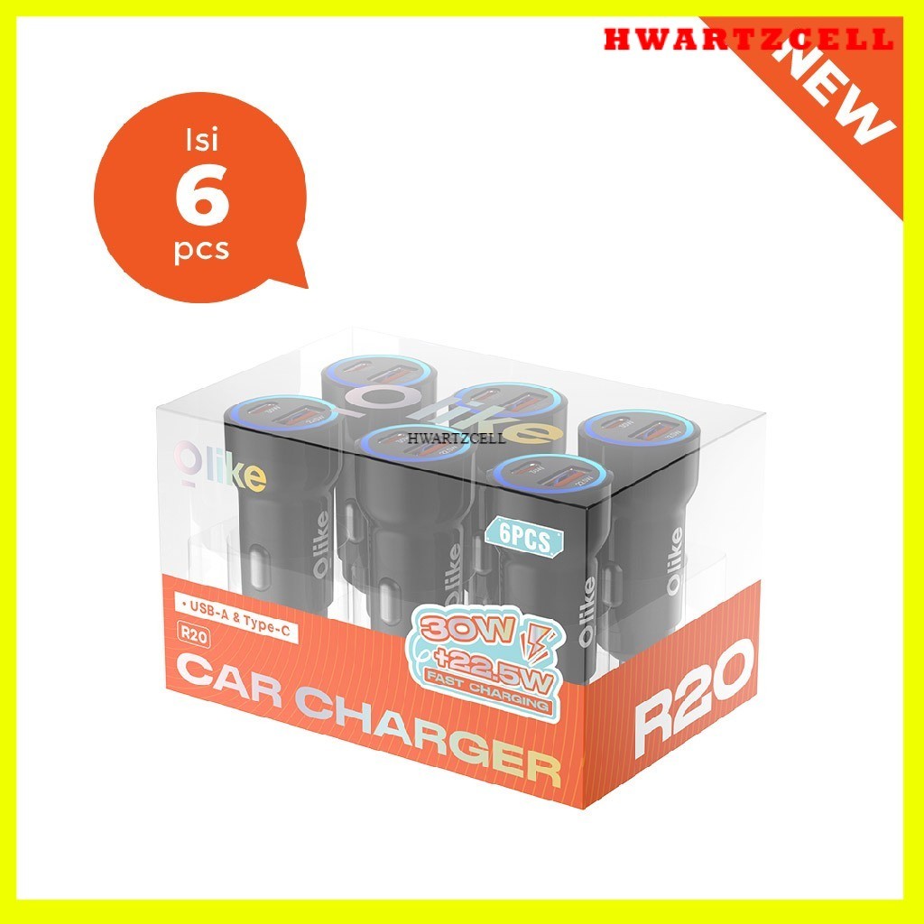 [HWARTZ] Olike Car Charger R20 Dual Port Fast CHARGING 52.5W Power Delivery SUper Fast CHARGING QC3.