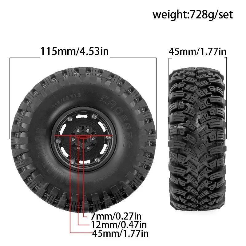 โลหะผสมอลูมิเนียม 1.9 Beadlock ล้อและยางสําหรับ 1/10 SCX10 TRX4 TRX6 VS4-10 Gen8 7 MST CFX D90 RC Cr