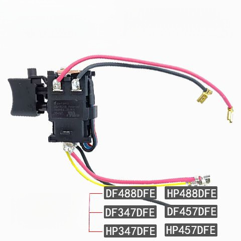 สวิตช์ (อะไหล่แท้) สำหรับสว่านไร้สาย Makita รุ่น DF347 / DF457 / 488DWE (แบตเตอรี่ 14.4V/18V) อะไหล่