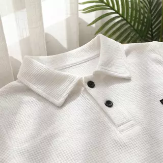 [Cotton Life]ชุดเด็กผู้ชายเรียบง่าย ทนทาน ระบายอากาศดี ชุดเสื้อ+กางเกงฤดูร้อน
