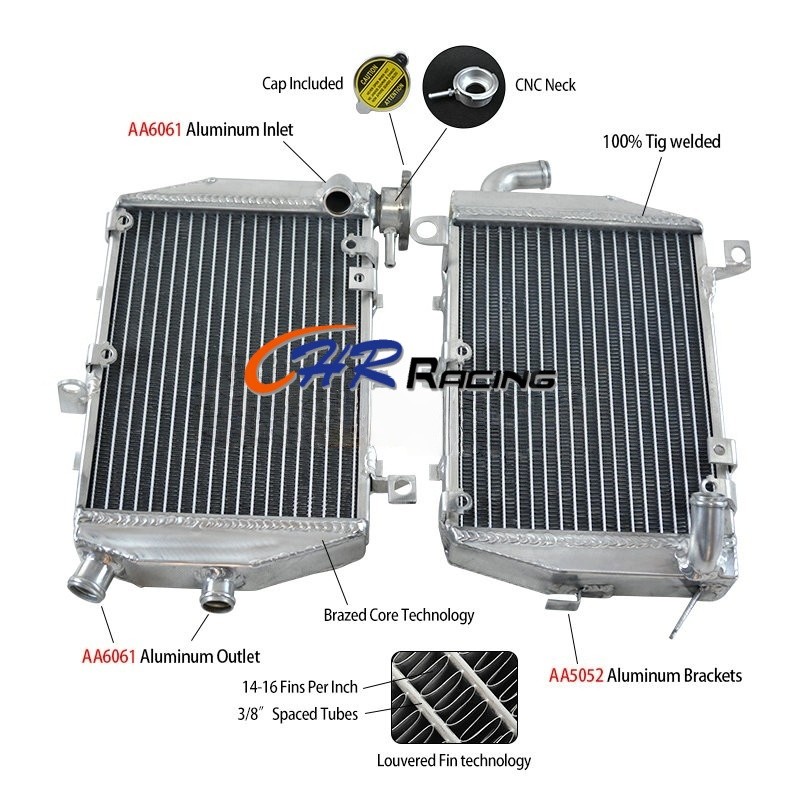 สําหรับ 2002 2003 2004 2005 2006 HONDA RC51 RVT1000 RVT1000R LH & RH หม้อน้ําอลูมิเนียม