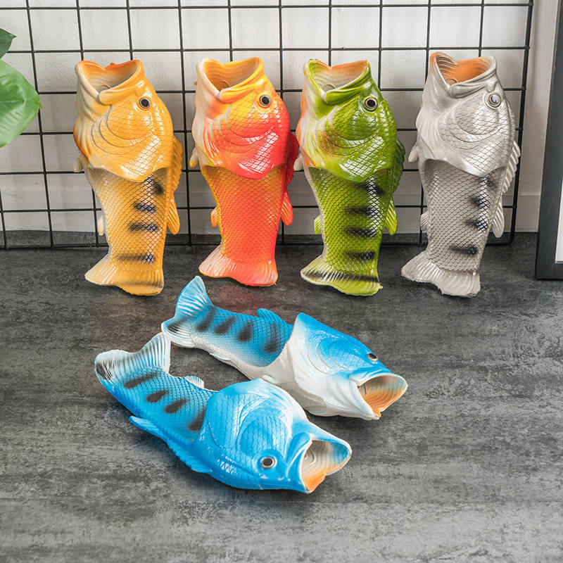 ปลารองเท้าแตะผู้ชายตลกสร้างสรรค์ Anti-slip แฟชั่นปลาเค็ม Flip-Flops ผู้ชายอินเทรนด์รองเท้าแตะรองเท้าแตะสวมใส่ด้านนอก ll4.29