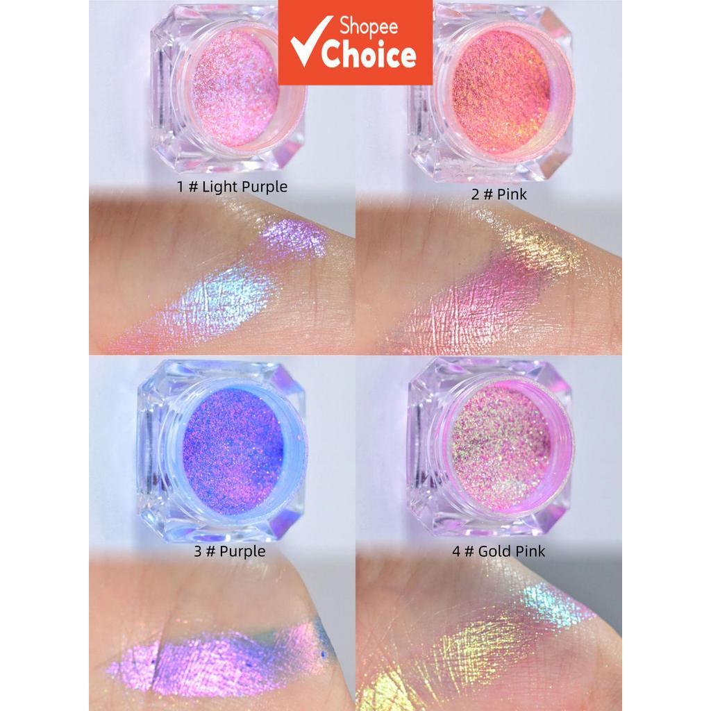 ผงอายแชโดว์สีรุ้งเมอร์เมดออโรร่า หลายสี แฟลชแบบโพลาไรซ์ สําหรับงานเทศกาลดนตรี
