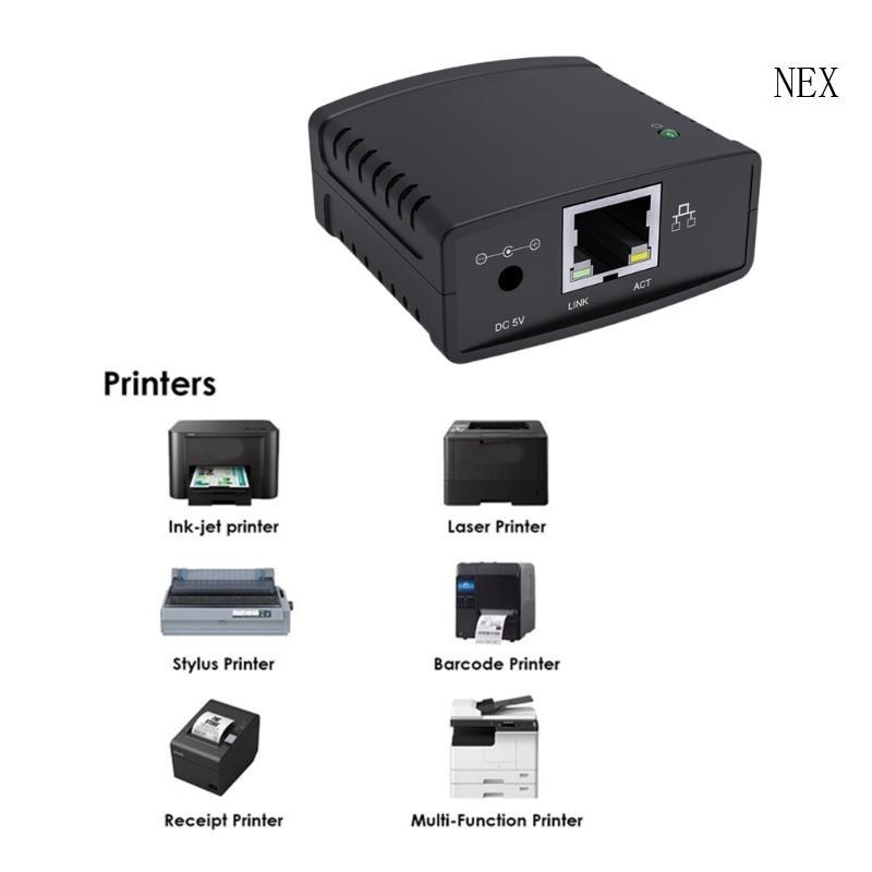 NEX USB2 0 Networking Print Server Print Share Server สําหรับเครื่องพิมพ์ USB LPR พิมพ์ Protocol 10 